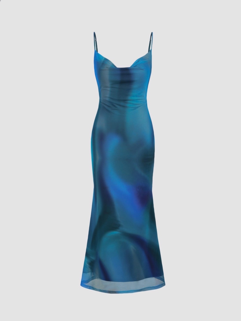 NWT Cider Mesh Blue Maxi Dress